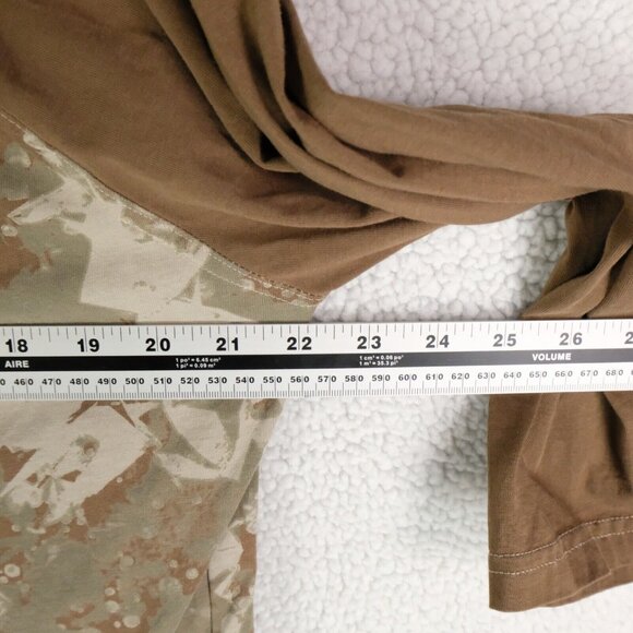 Highline Collective T Shirt Mens Large Olive Green Camo Raglan Pocket - Picture 5 of 7